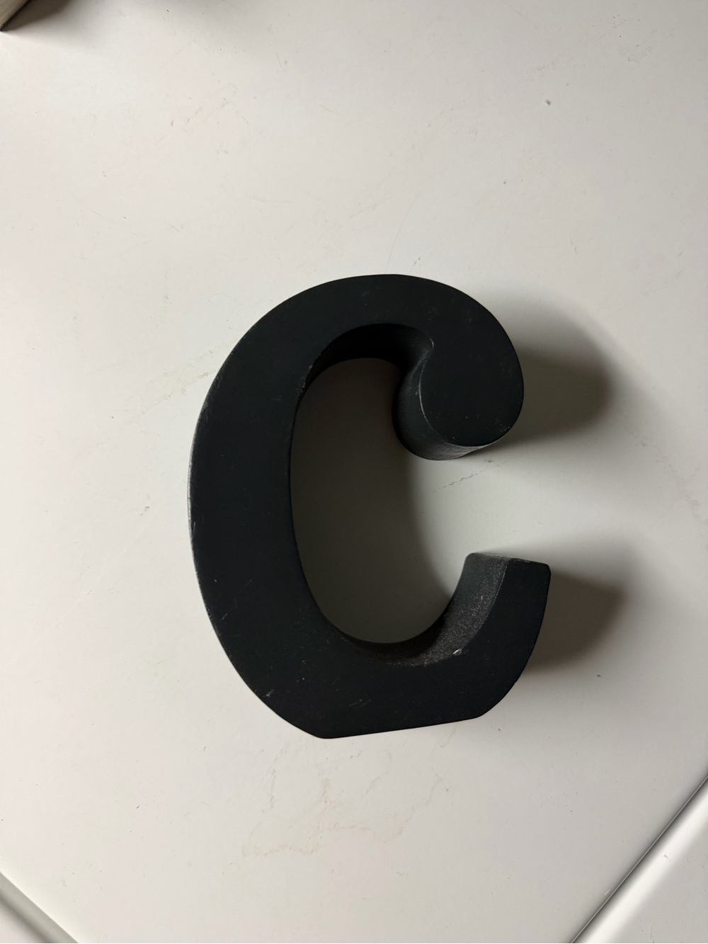 Decorative Letter C Accent - Matte Black